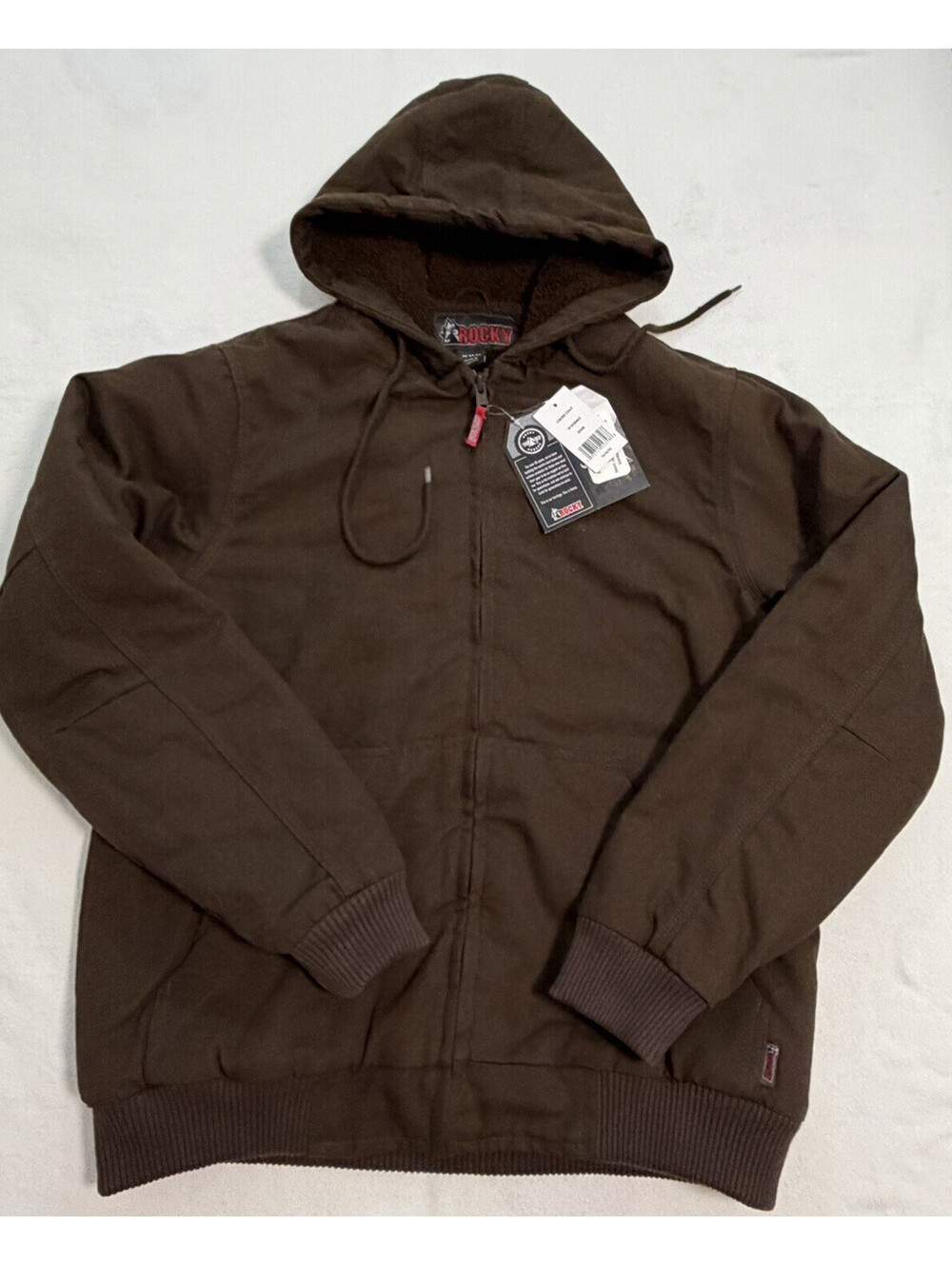 Rocky Worksmart Chore Coat Men M Brown Sherpa Lined Insulated Hooded NWT WW00063